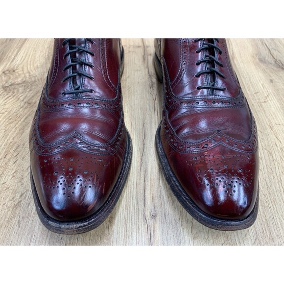 Allen Edmonds McAllister Burgundy Leather Wingtip Oxford Shoes  Mens Size 12 B - Picture 6 of 16